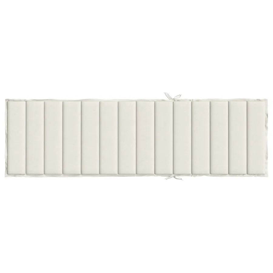 Coussin de chaise longue crème mélangé 200x70x4 cm tissu - 5