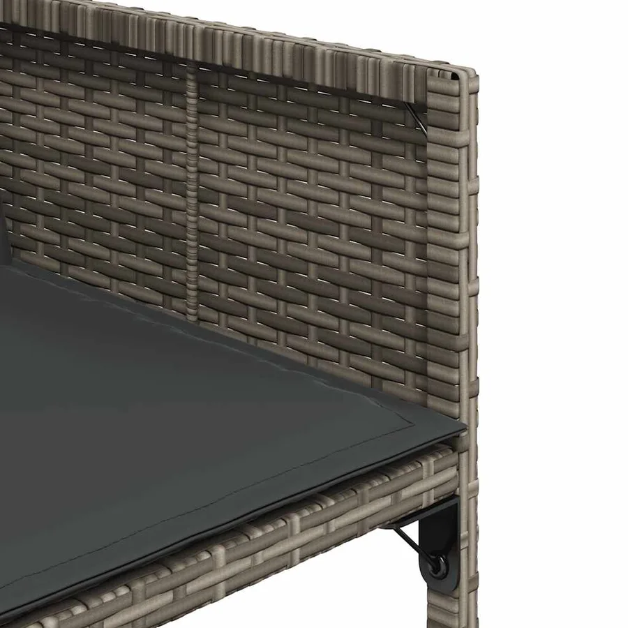 Ensemble à manger de jardin 9 pcs coussins gris résine tressée - 8