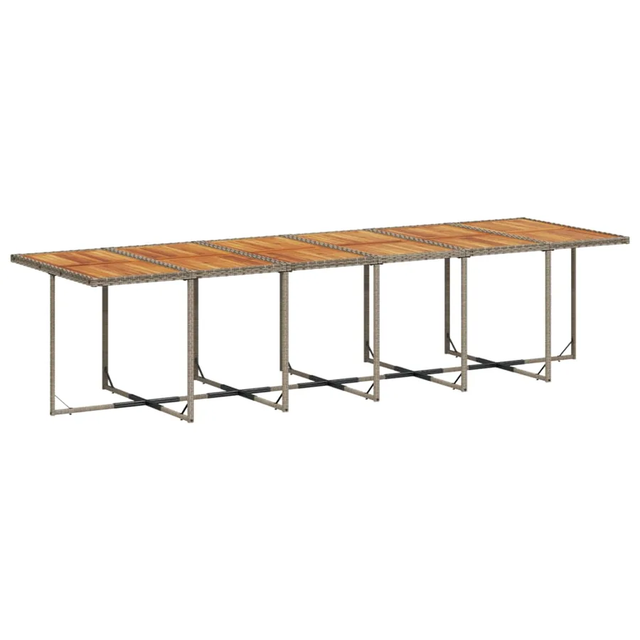 Ensemble à manger de jardin coussins 13 pcs gris résine tressée - 4