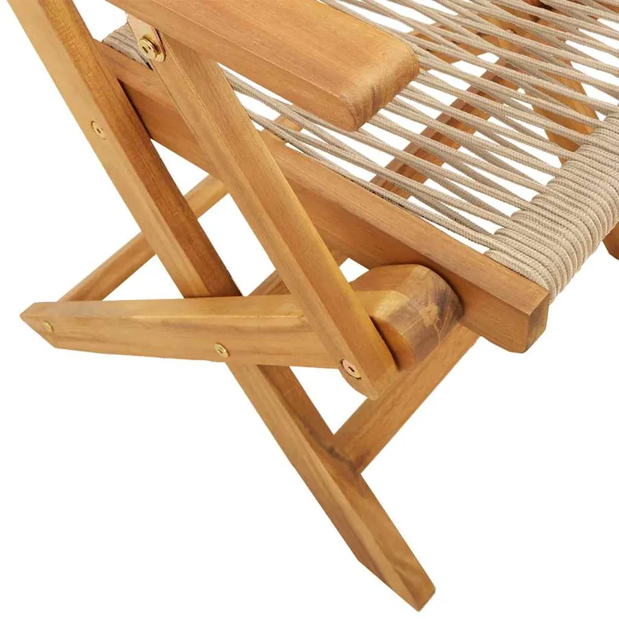 Ensemble de bistro 3 pcs beige polypropylène et bois massif - 7