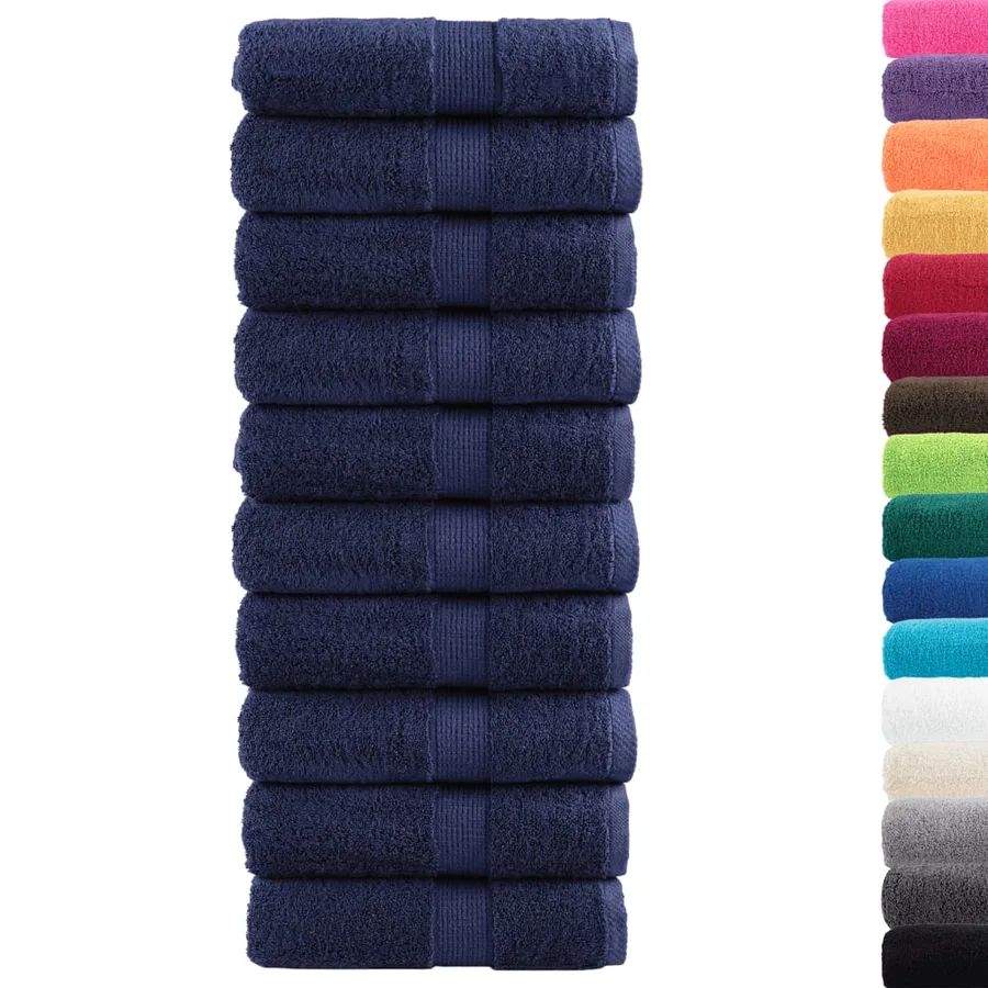 Serviettes d'invité de qualité sup. SOLUND 10 pcs bleu marine - 2