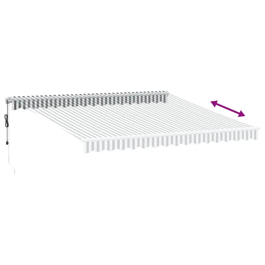 Auvent rétractable automatique anthracite et blanc 400x350 cm - 5