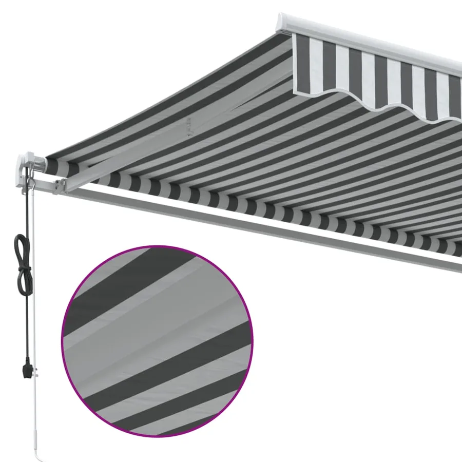 Auvent rétractable automatique anthracite et blanc 400x350 cm - 7
