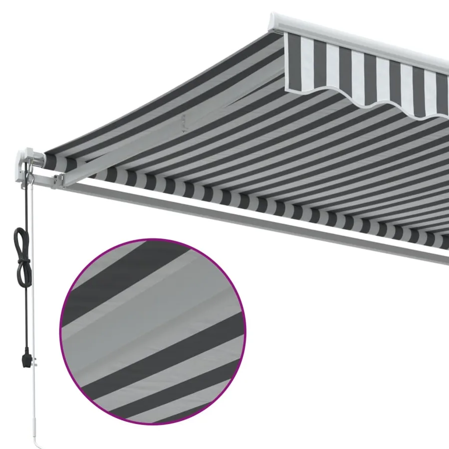Auvent rétractable automatique anthracite et blanc 600x350 cm - 6