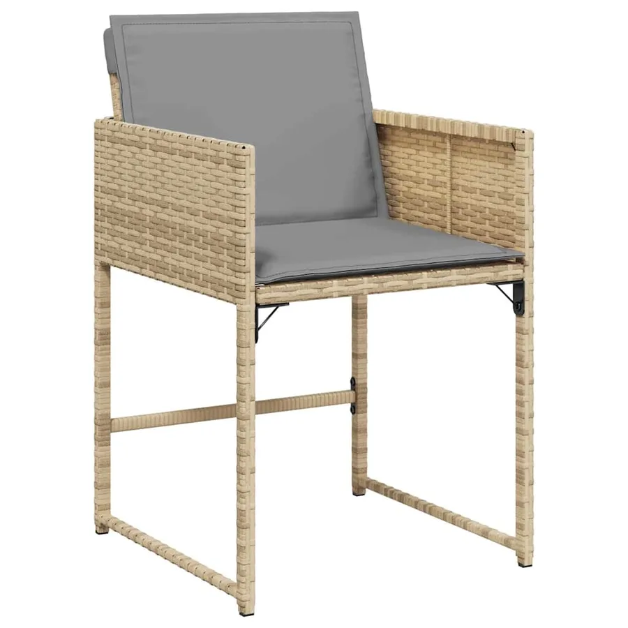 Ensemble à manger de jardin coussins 13 pcs mélange beige rotin - 6