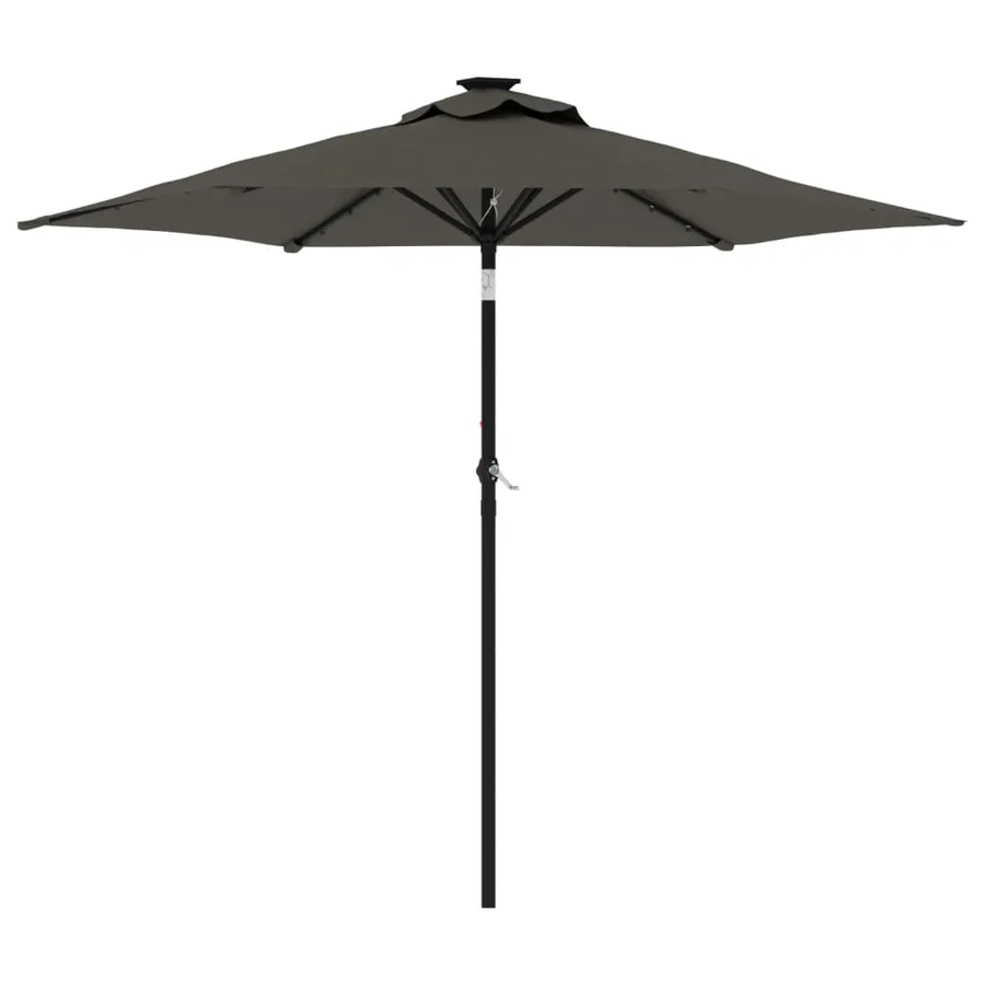 Parasol de jardin LED et mât en acier anthracite 225x225x212 cm - 2