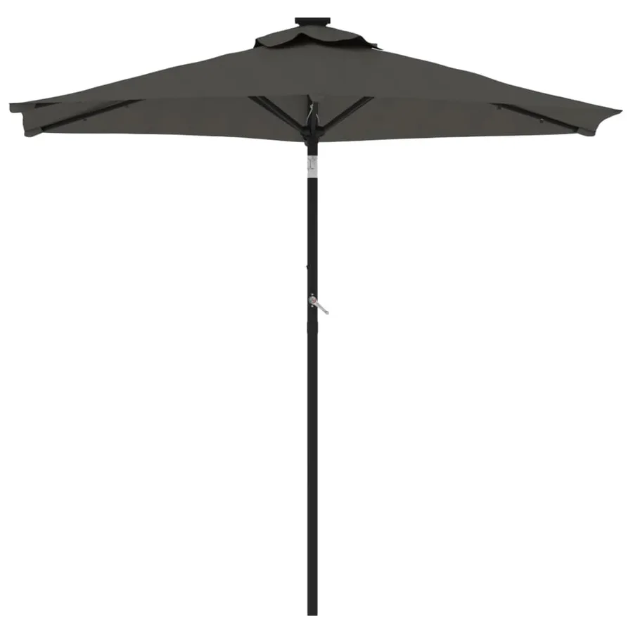 Parasol de jardin LED et mât en acier anthracite 225x225x212 cm - 4