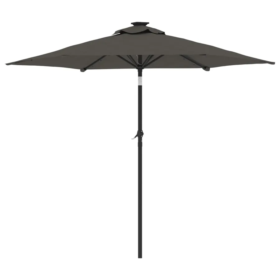 Parasol de jardin LED et mât en acier anthracite 225x225x212 cm - 6