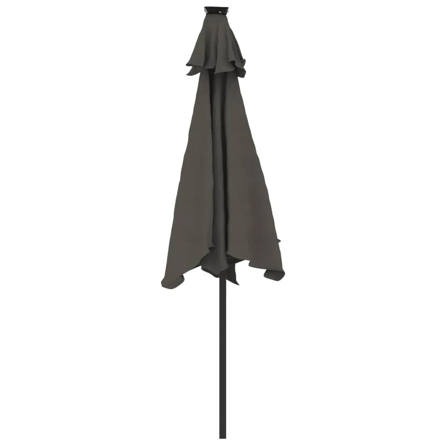 Parasol de jardin LED et mât en acier anthracite 225x225x212 cm - 7
