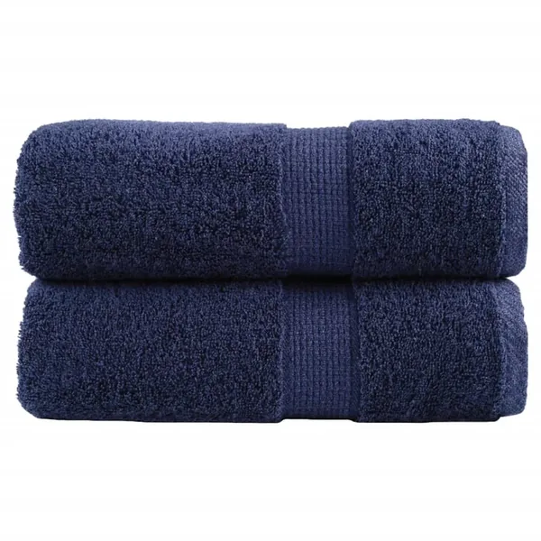 Serviettes d'invité de qualité sup. SOLUND 2 pcs bleu marine