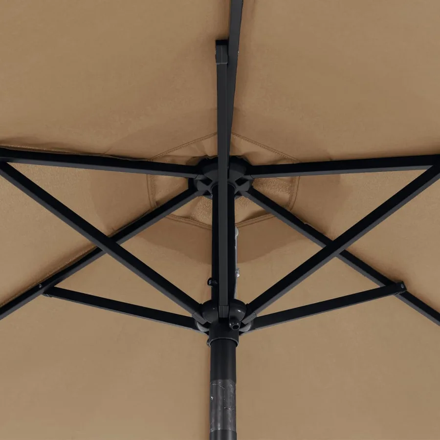 Parasol de jardin avec mât en acier taupe 225x225x212 cm - 10