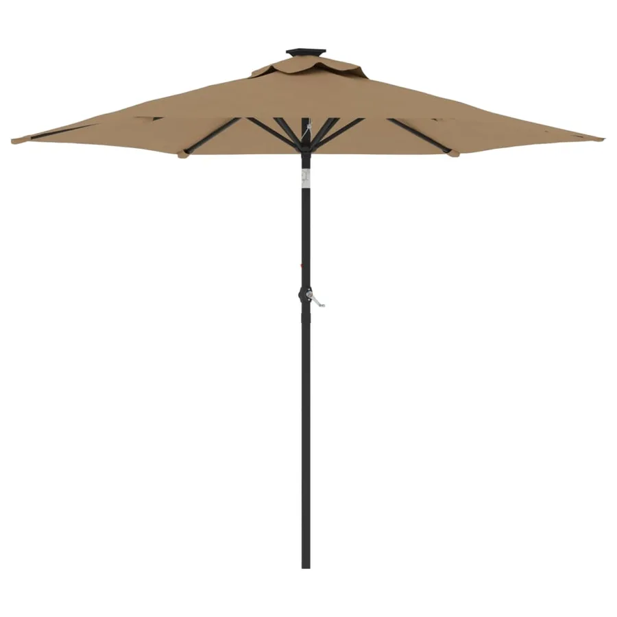 Parasol de jardin avec mât en acier taupe 225x225x212 cm - 2