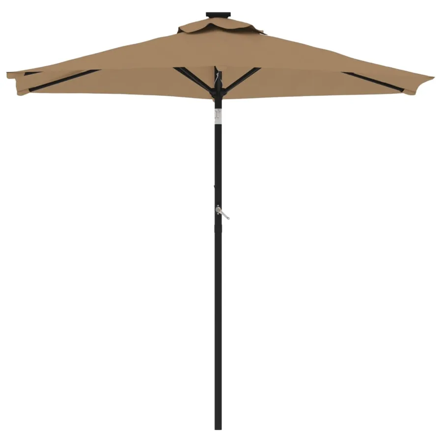 Parasol de jardin avec mât en acier taupe 225x225x212 cm - 3