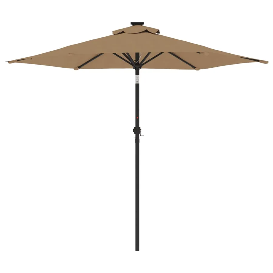 Parasol de jardin avec mât en acier taupe 225x225x212 cm - 4