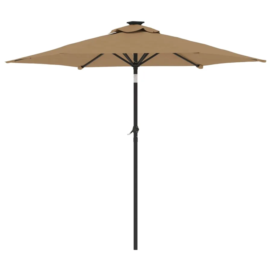 Parasol de jardin avec mât en acier taupe 225x225x212 cm - 5