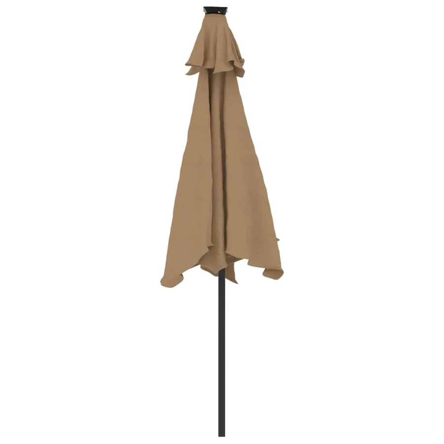 Parasol de jardin avec mât en acier taupe 225x225x212 cm - 6
