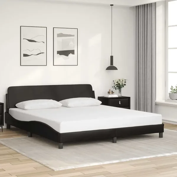 Cadre de lit Dover noir 180x200 cm en similicuir
