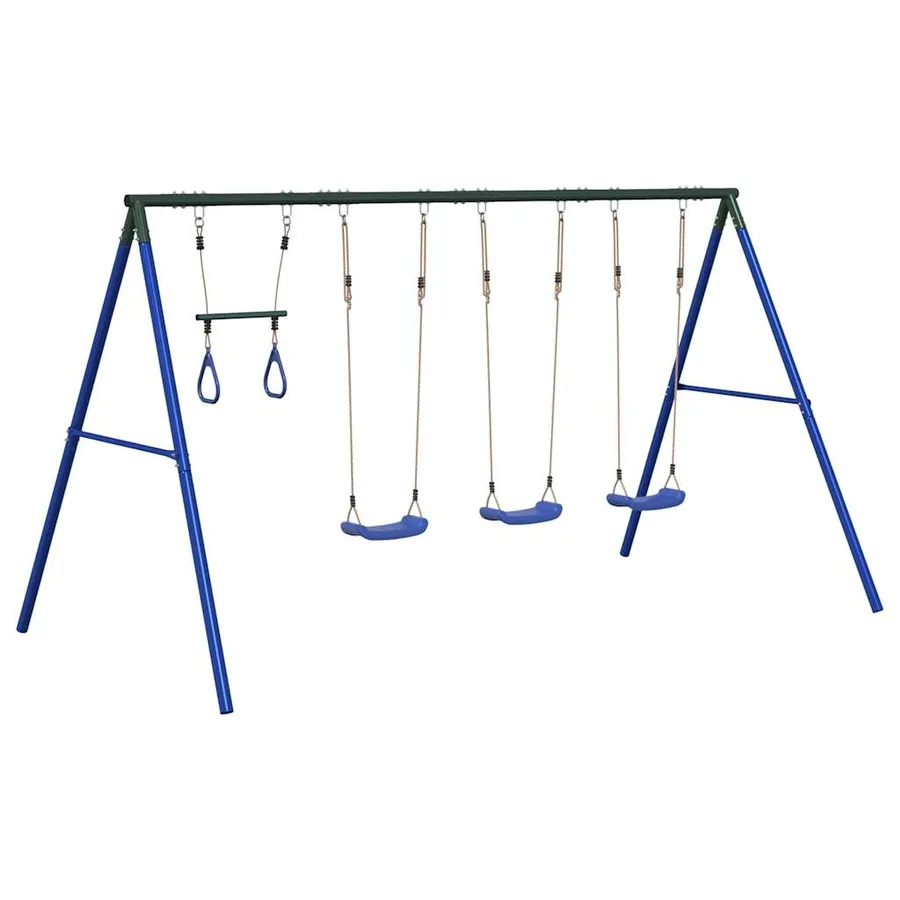 Ensemble de balançoire d'extérieur avec balançoires et trapèze - 2