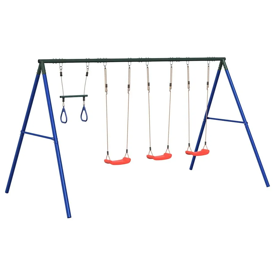 Ensemble de balançoire d'extérieur avec balançoires et trapèze - 2