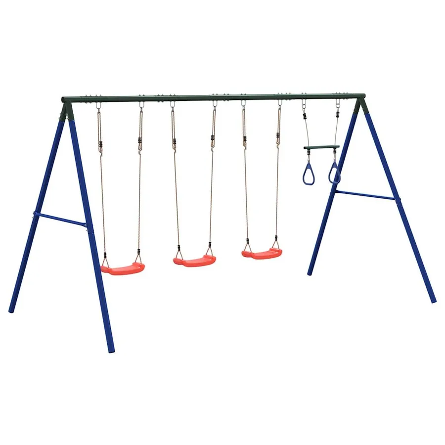 Ensemble de balançoire d'extérieur avec balançoires et trapèze - 5