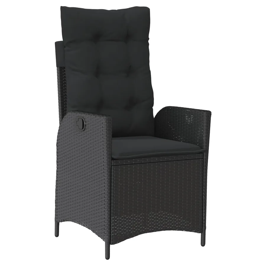 Ensemble à manger de jardin 4 pcs avec coussins noir - 5