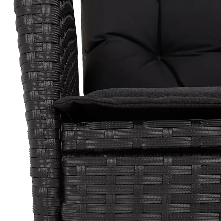 Ensemble à manger de jardin 4 pcs avec coussins noir - 8