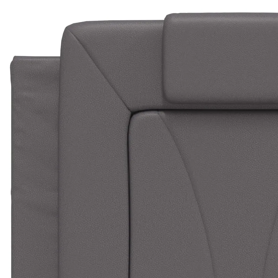Lit Viana avec matelas gris 140x190 cm similicuir - 7
