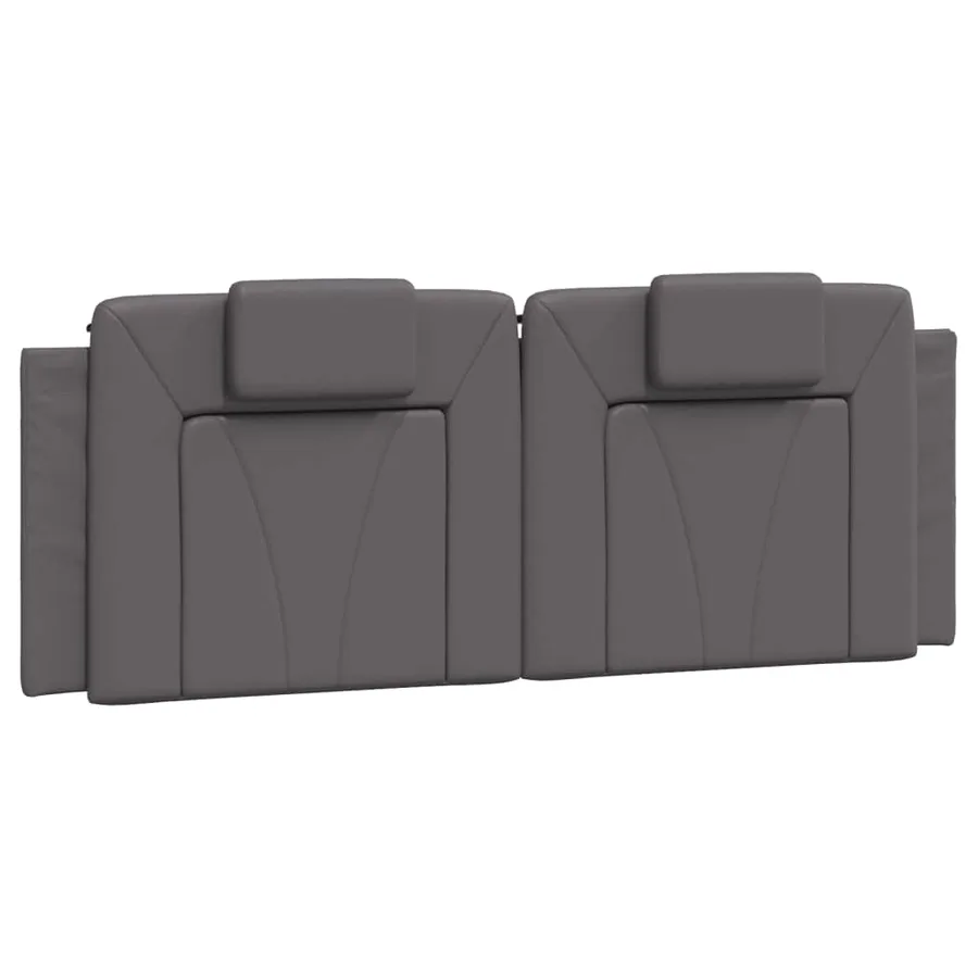 Lit Viana avec matelas gris 140x200 cm similicuir - 5