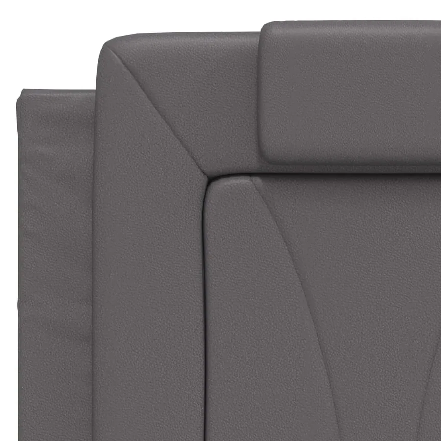 Lit Viana avec matelas gris 140x200 cm similicuir - 7