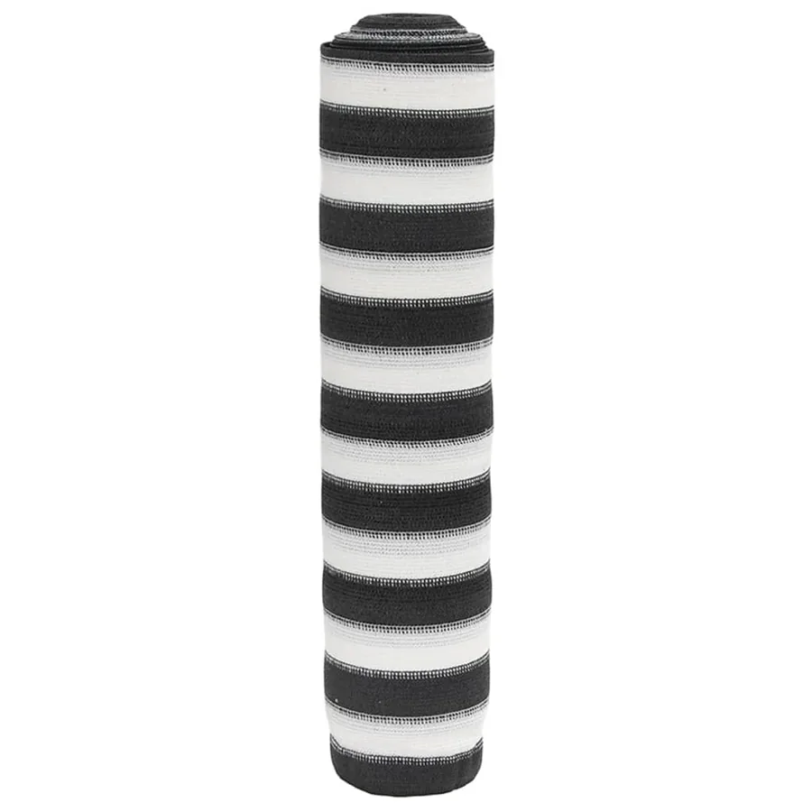 Filet brise-vue anthracite et blanc 1,5x10 m PEHD 195 g/m²