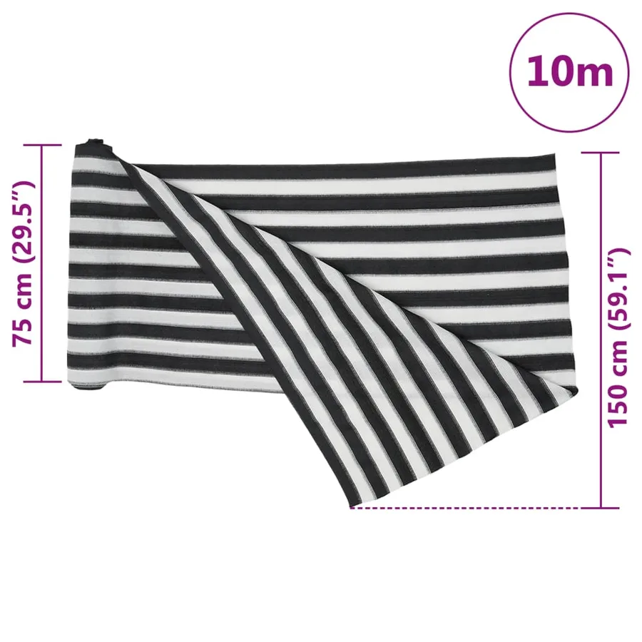 Filet brise-vue anthracite et blanc 1,5x10 m PEHD 195 g/m² - 8