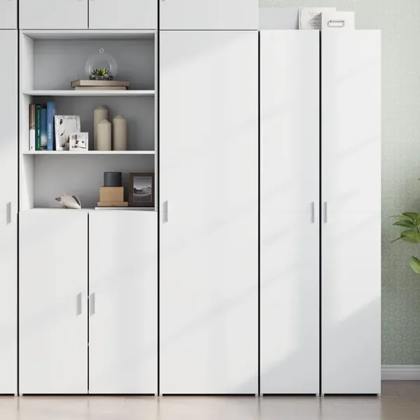 Buffet haut blanc 50x42,5x185 cm bois d'ingénierie