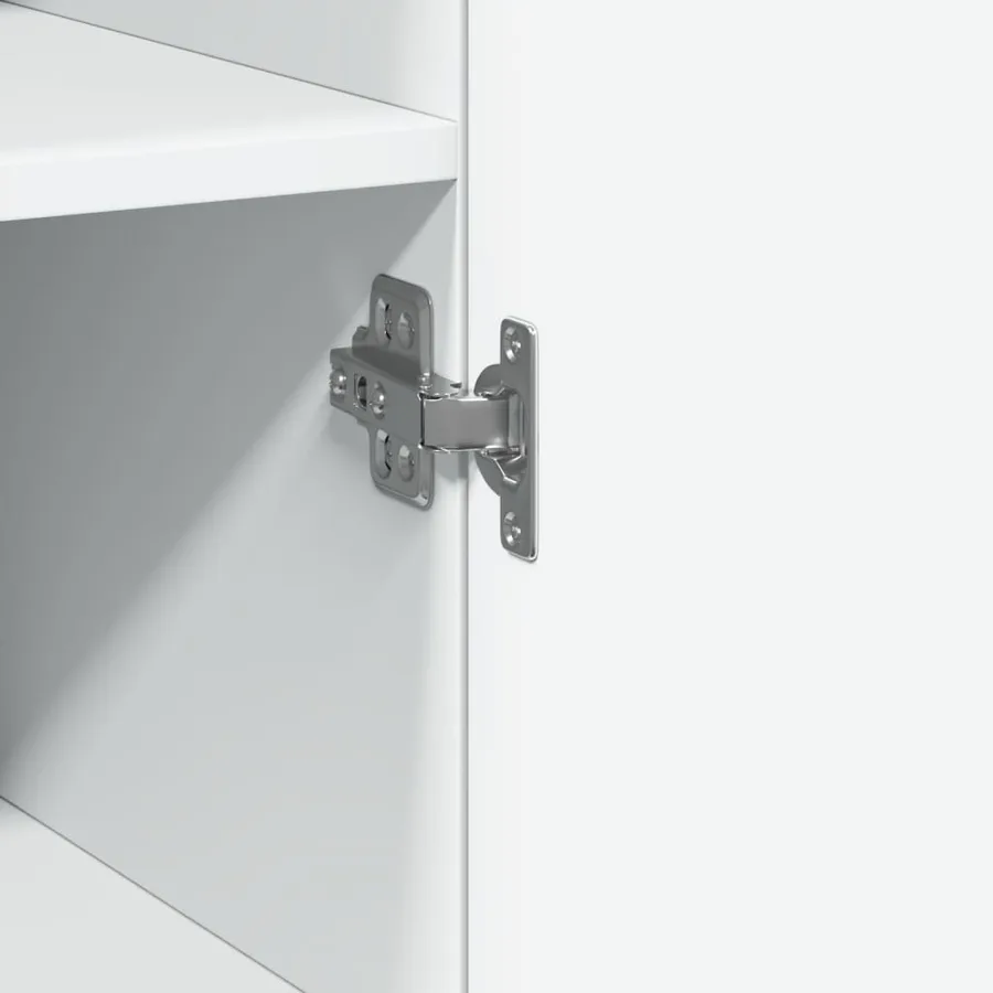Buffet haut blanc 50x42,5x185 cm bois d'ingénierie - 6