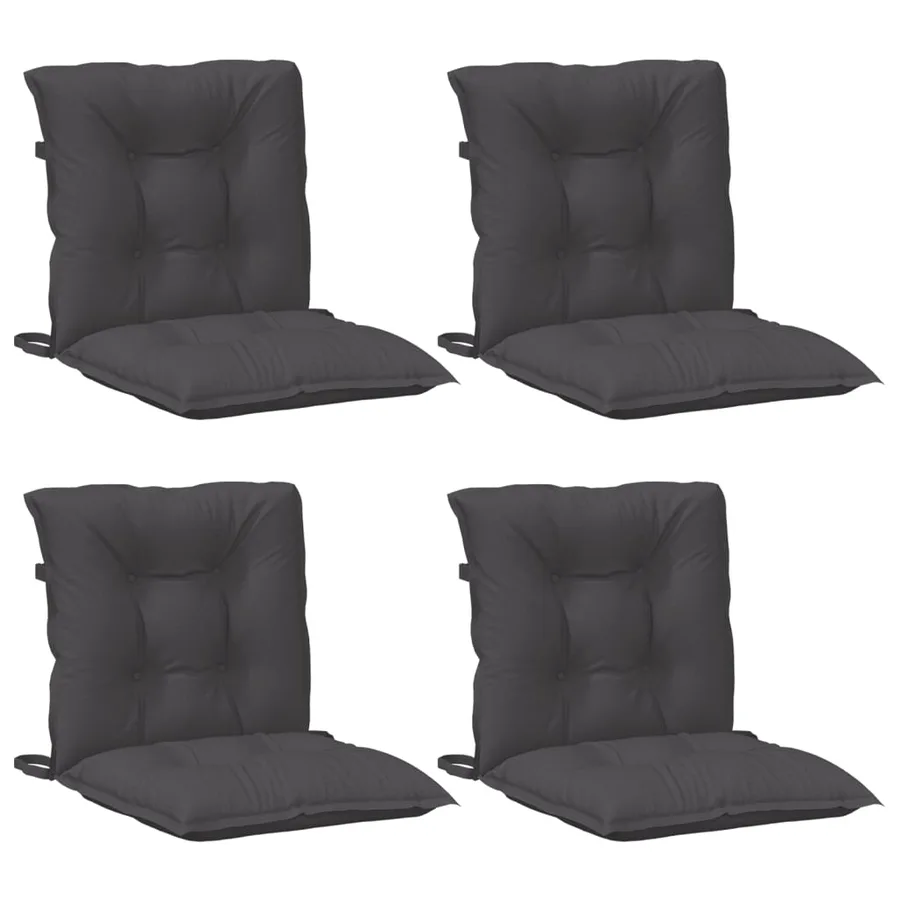 Coussins de chaise à dossier bas lot de 4 anthracite mélangé - 4