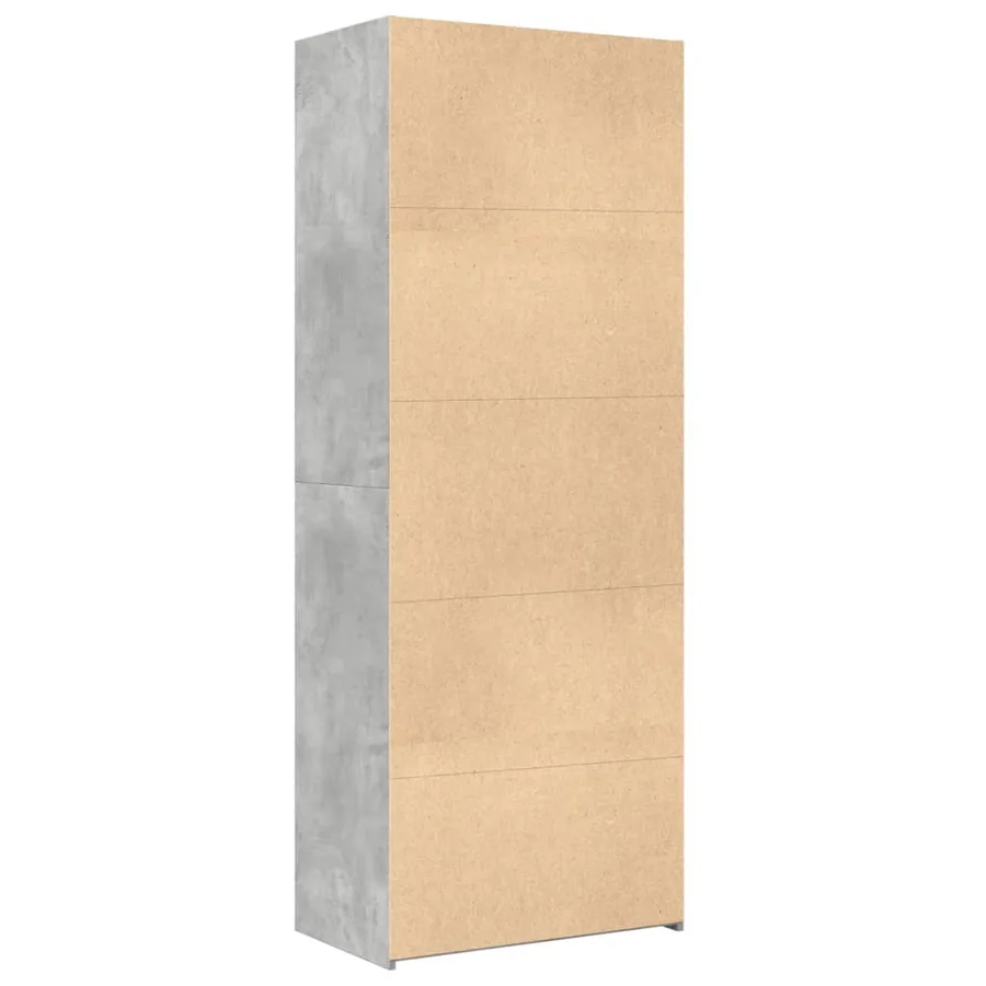 Buffet haut gris béton 70x42,5x185 cm bois d'ingénierie - 4