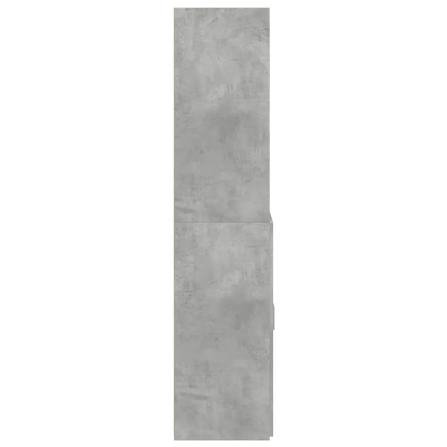 Buffet haut gris béton 70x42,5x185 cm bois d'ingénierie - 5