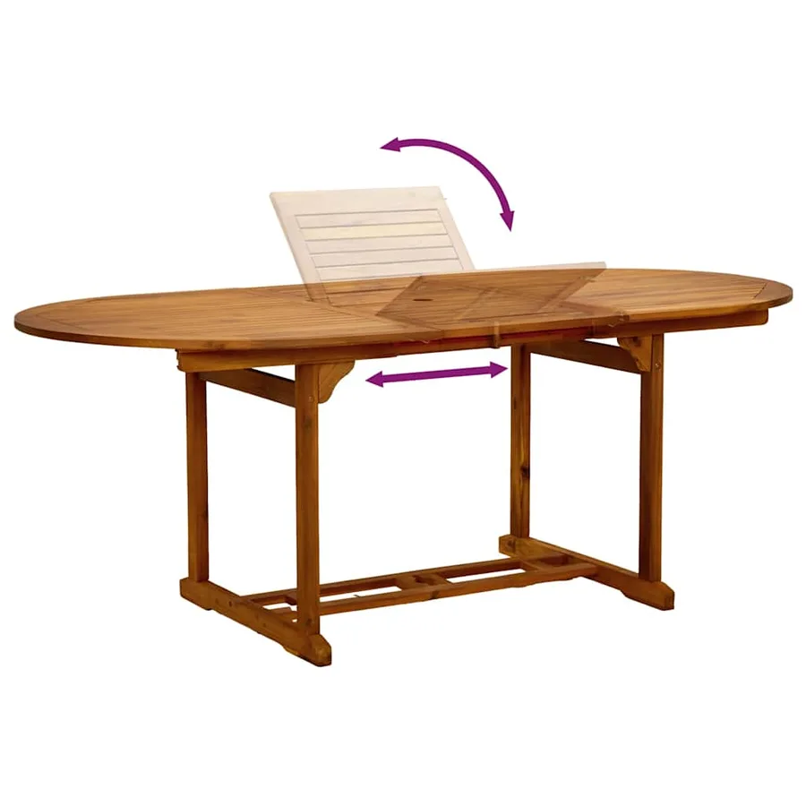 Ensemble à manger de jardin 5pcs bois d'acacia solide textilène - 12