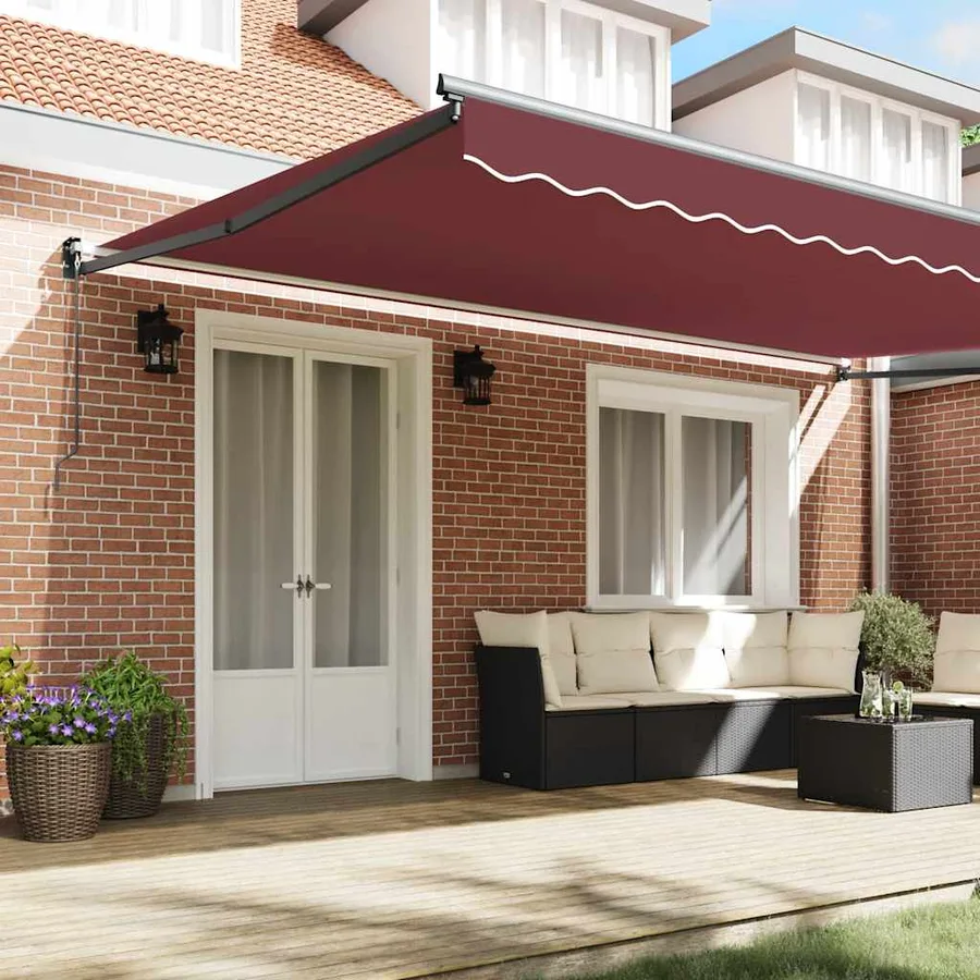 Auvent manuel rétractable bordeaux 500x300 cm - 3