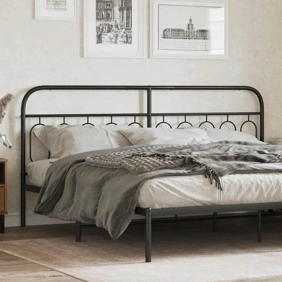 Tête de lit de remplacement métal noir 200 cm