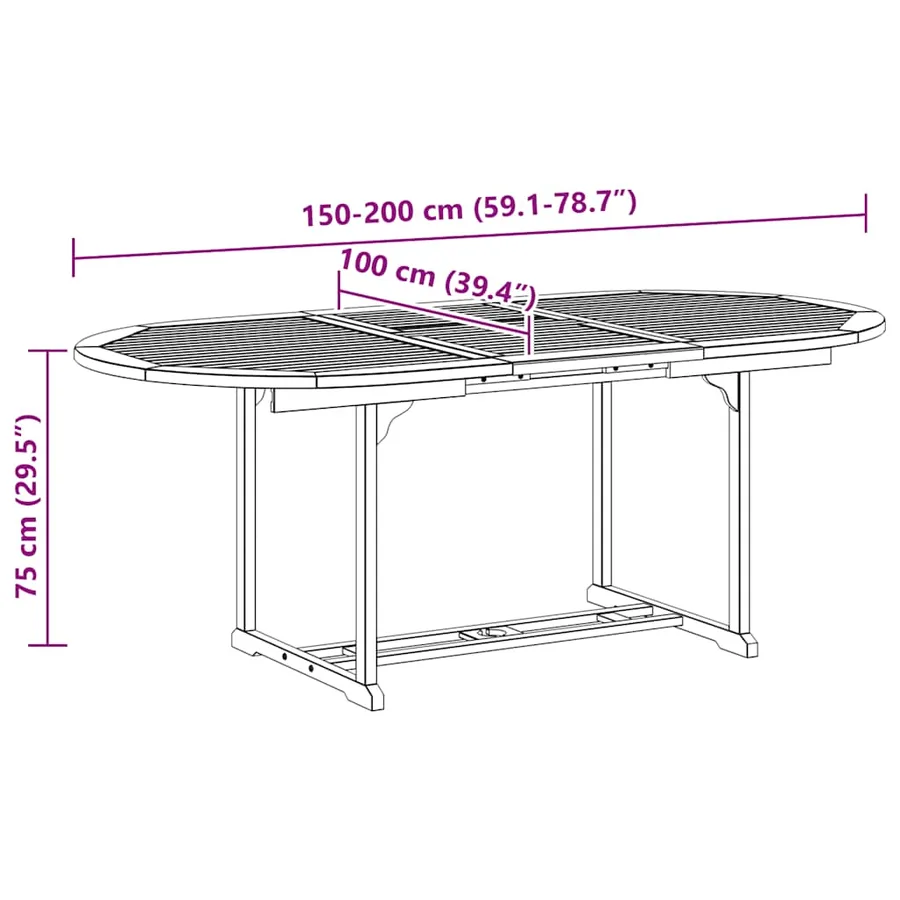 Ensemble à manger de jardin 5pcs bois d'acacia solide textilène - 15