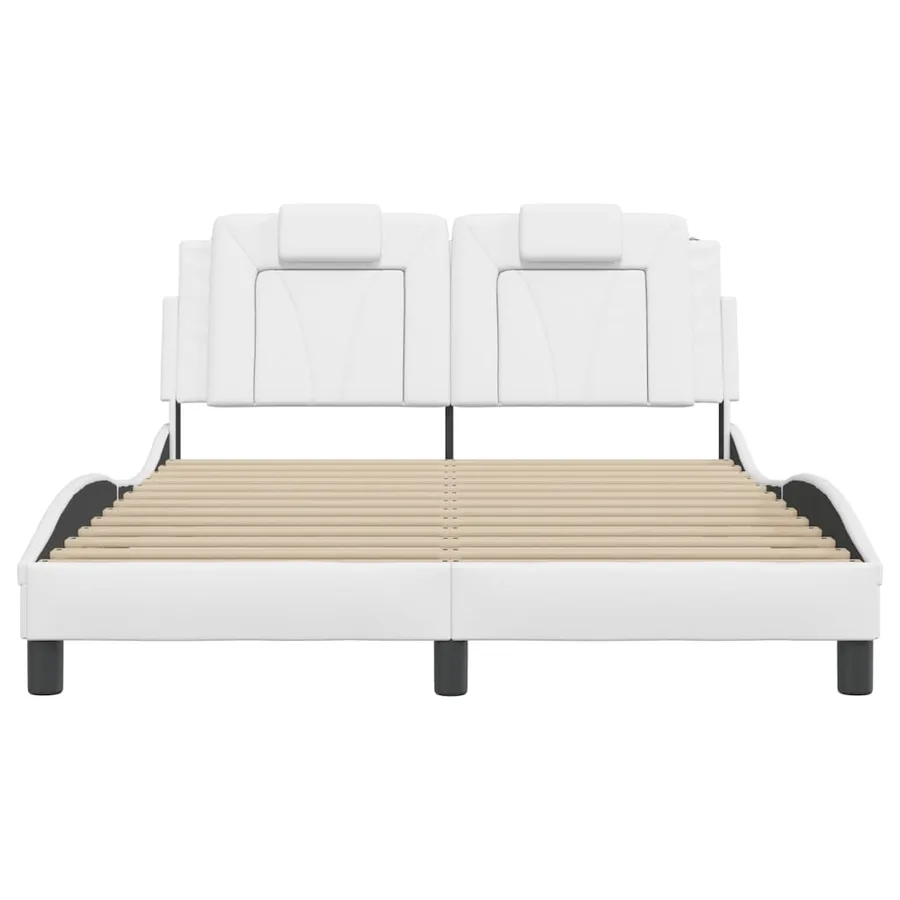 Cadre de lit Viana avec LED sans matelas blanc 140x190 cm - 6