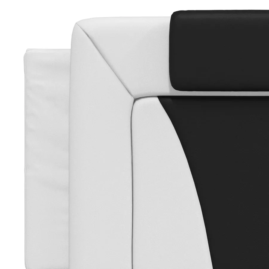 Lit Viana avec matelas blanc et noir 160x200 cm similicuir - 7