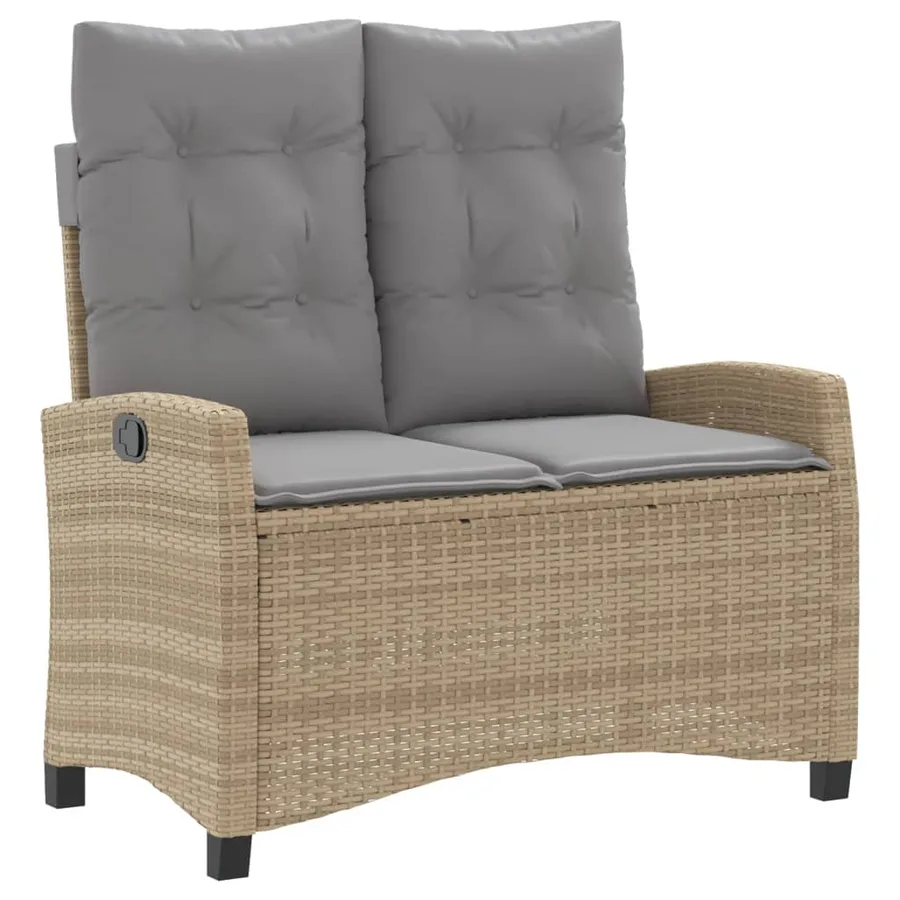 Ensemble à manger de jardin coussins 4 pcs beige résine tressée - 4