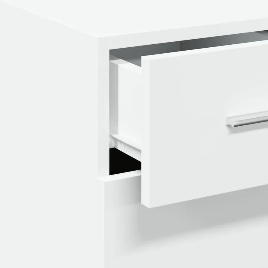 Buffet blanc 30x42,5x93 cm bois d'ingénierie - 6