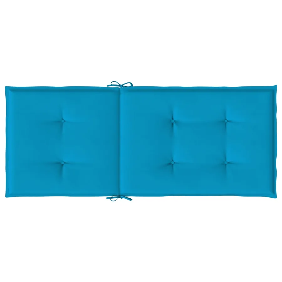 Coussins de chaise de jardin à dossier haut lot de 4 bleu tissu - 7