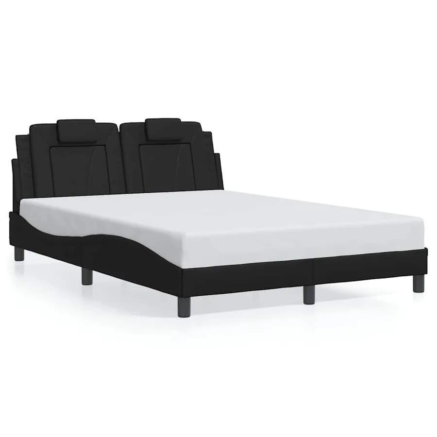 Cadre de lit Viana sans matelas noir 140x200 cm similicuir - 2
