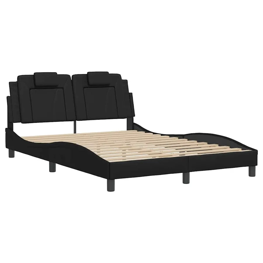 Cadre de lit Viana sans matelas noir 140x200 cm similicuir - 3