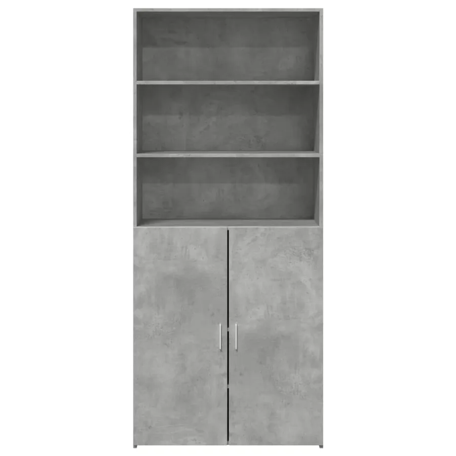 Buffet haut gris béton 80x42,5x185 cm bois d'ingénierie - 3