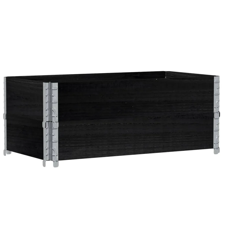 Jardinière noir 100x50 cm bois massif de pin - 2