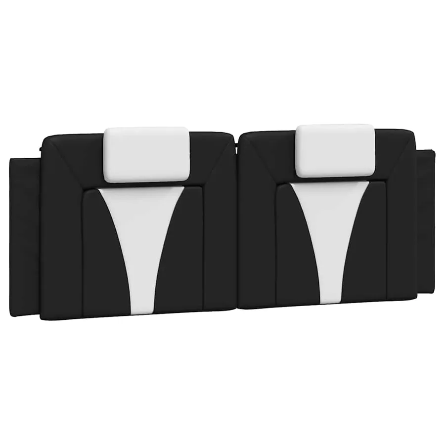 Cadre de lit Viana sans matelas noir et blanc 140x190 cm similicuir - 8